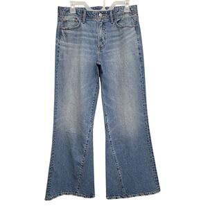 New American Eagle Size 000 Strigid Low Rise Baggy Flare Leg Denim Jeans